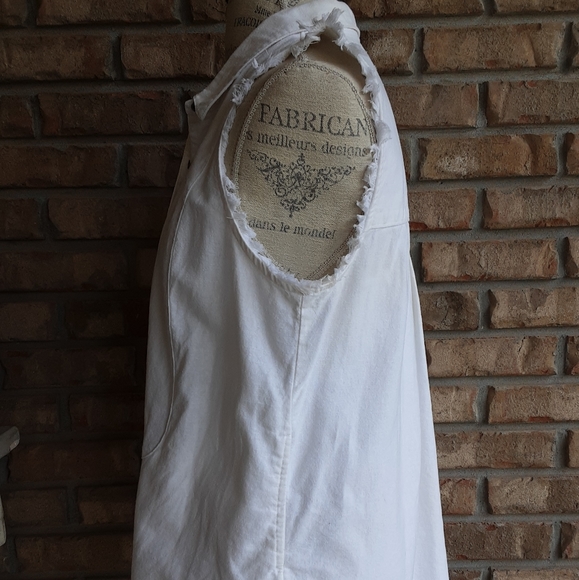 Free People linen/cotton snap front shirt size med - Picture 5 of 9